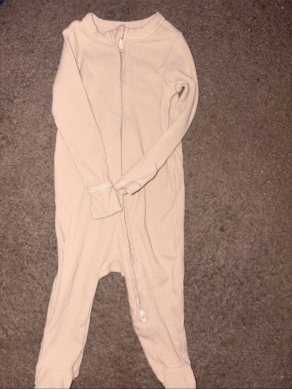 Light Brown/Tan Ribbed Footie Unisex